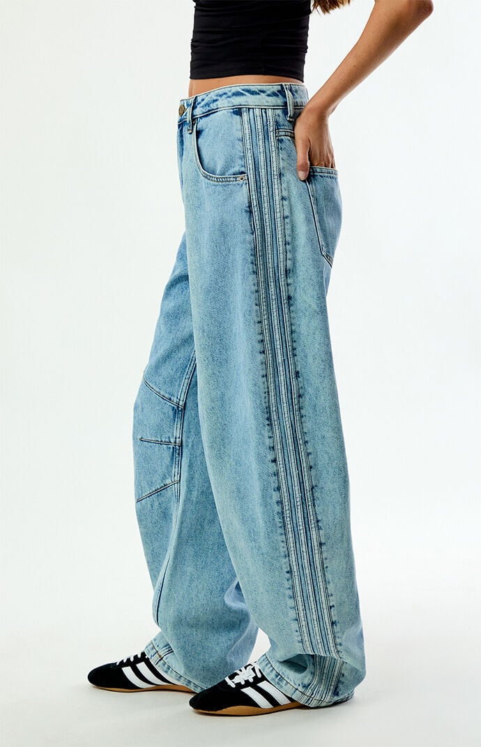 adidas Light Blue High Waisted Barrel Jeans