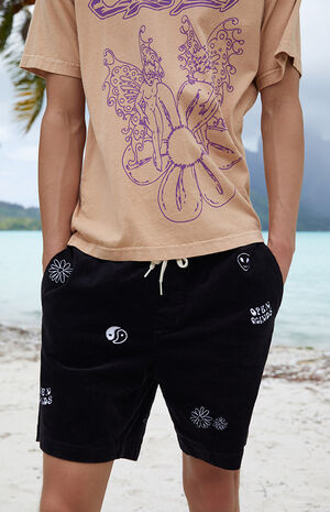Embroidered Corduroy Volley Shorts image number 2