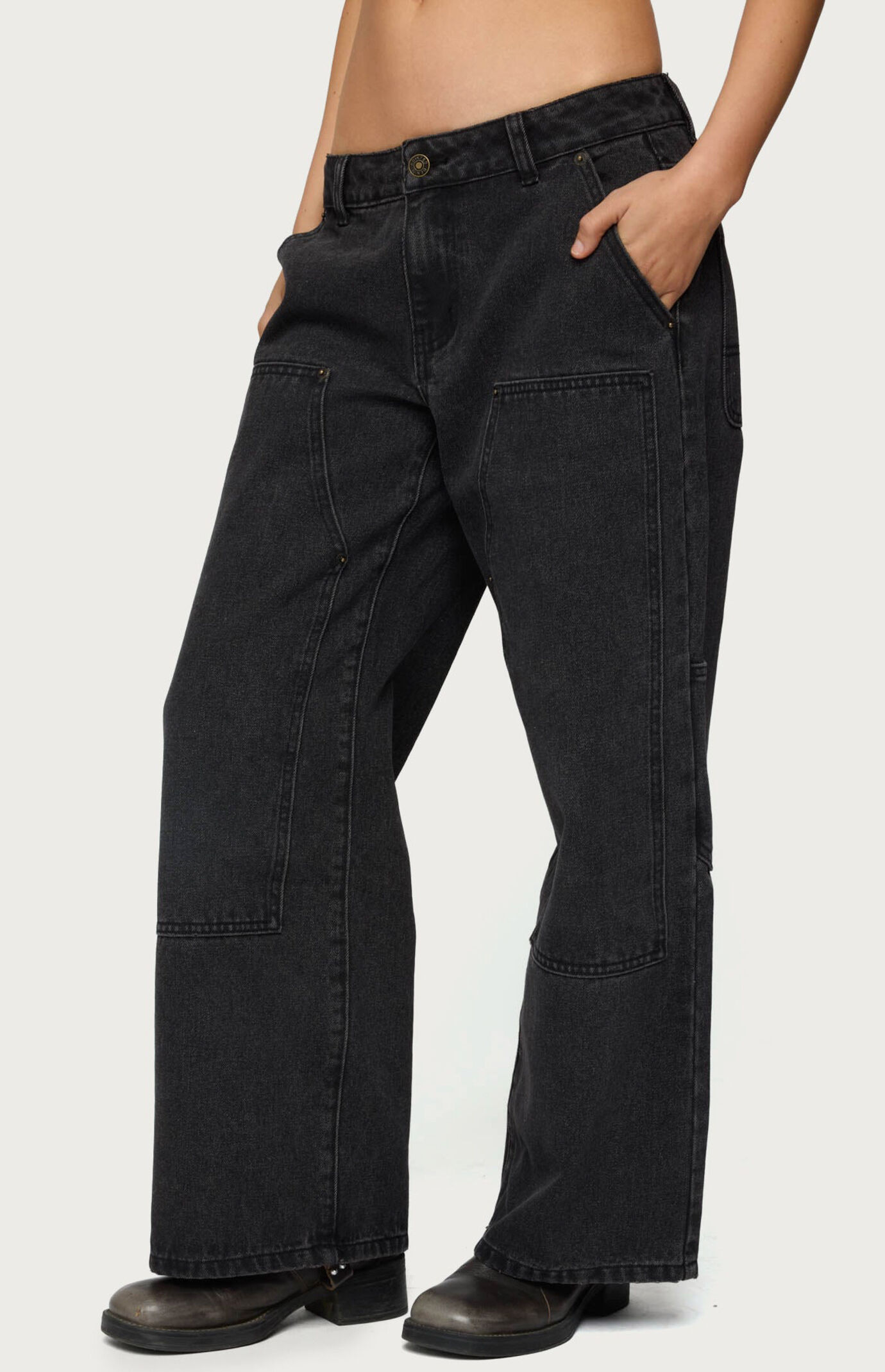 Edikted Petite Ayla Low Rise Carpenter Jeans