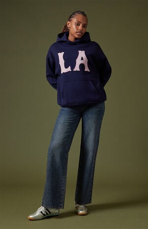 Navy LA Applique Hoodie image number 5