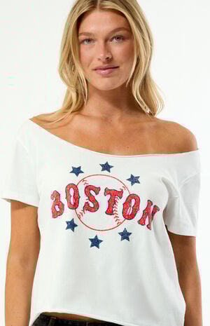 x MLB Boston Red Sox Off-The-Shoulder T-Shirt image number 5