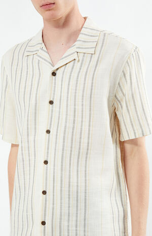 Neutral Striped Camp Shirt image number 2