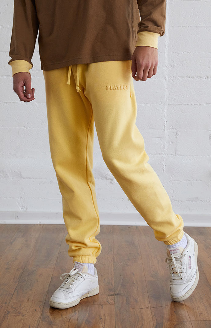 yellow playboy sweatpants