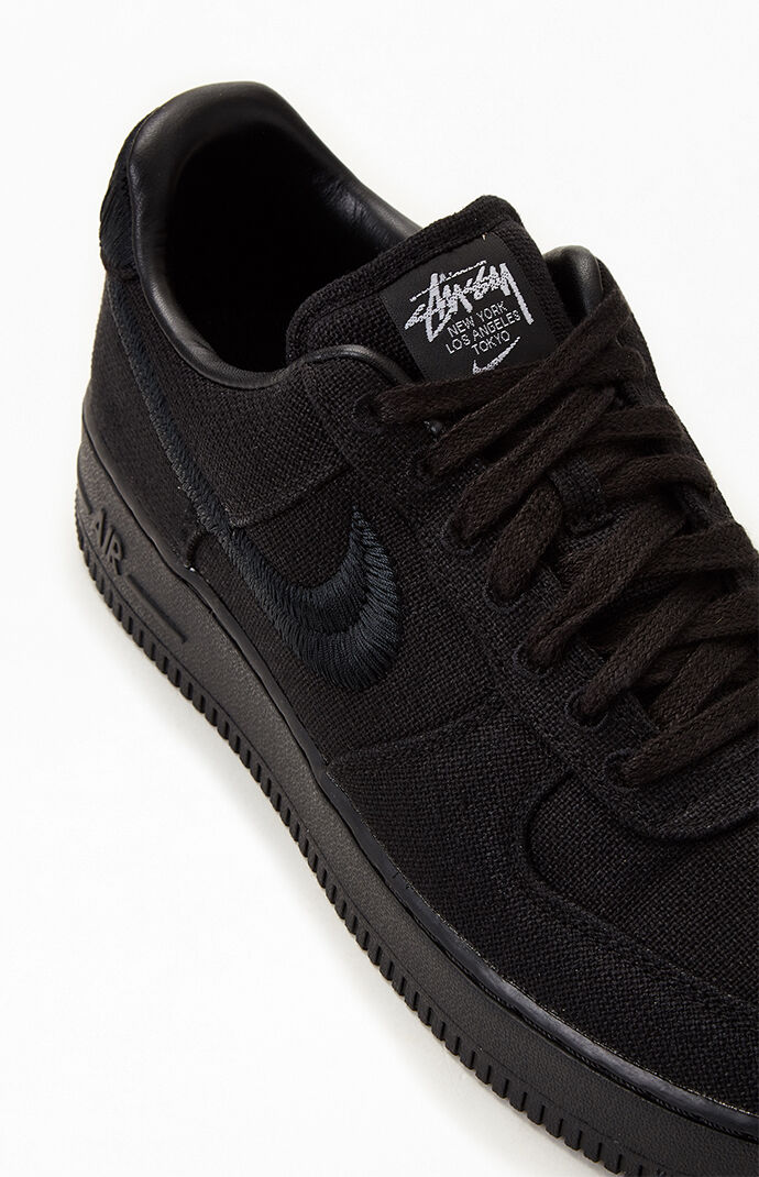 Nike Air Force 1 x Stussy Low Triple Black Shoes | PacSun