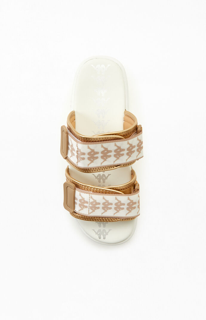 White & Gold 222 Banda Aster 2 Sandals
