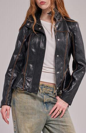 Ally Black Moto Jacket image number 2