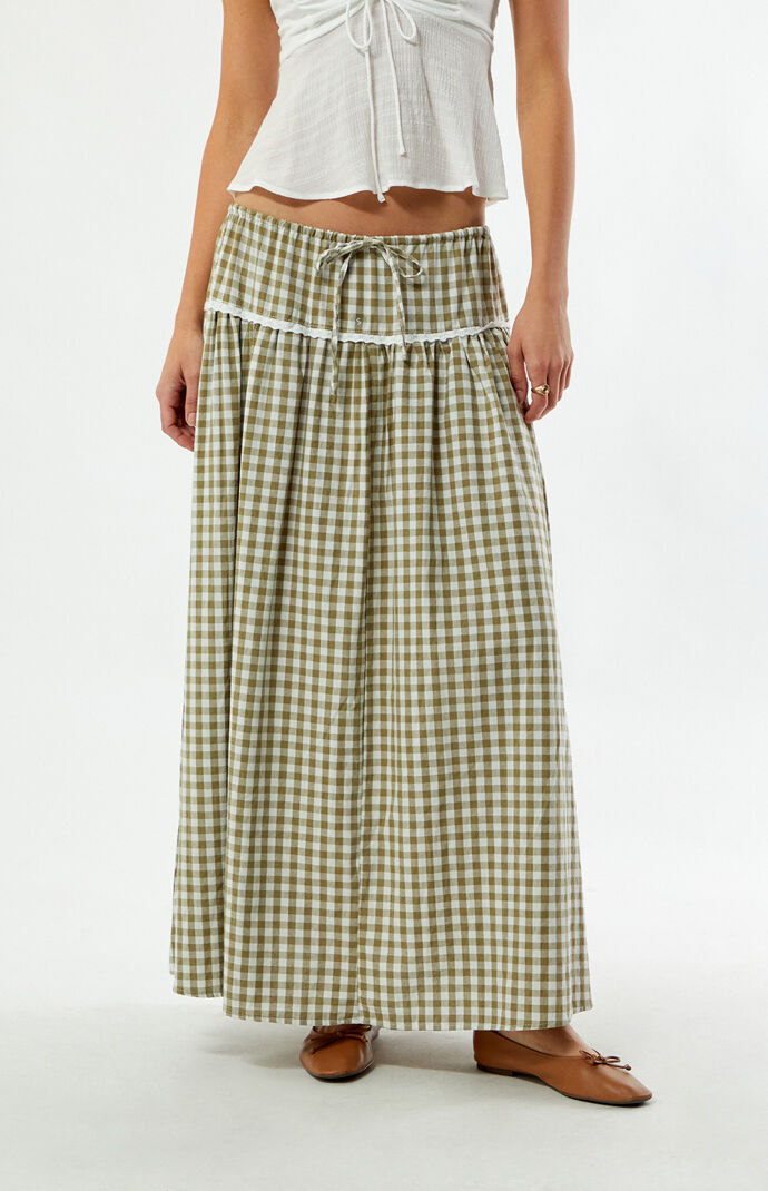 Daisy Street Gingham Maxi Skirt