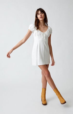 LA Hearts Tie Front Linen Mini Dress | PacSun