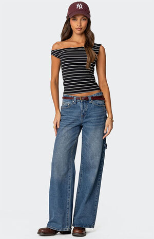 Keryn Striped Asymmetric Top image number 2