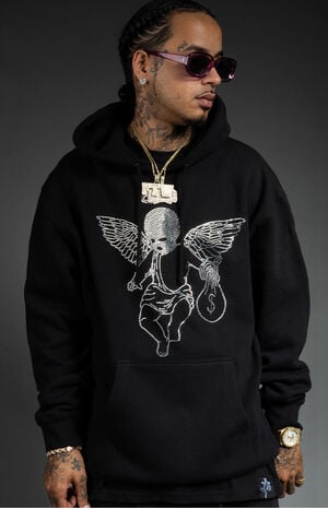 Rhinestone Ski Mask Angel Hoodie image number 3