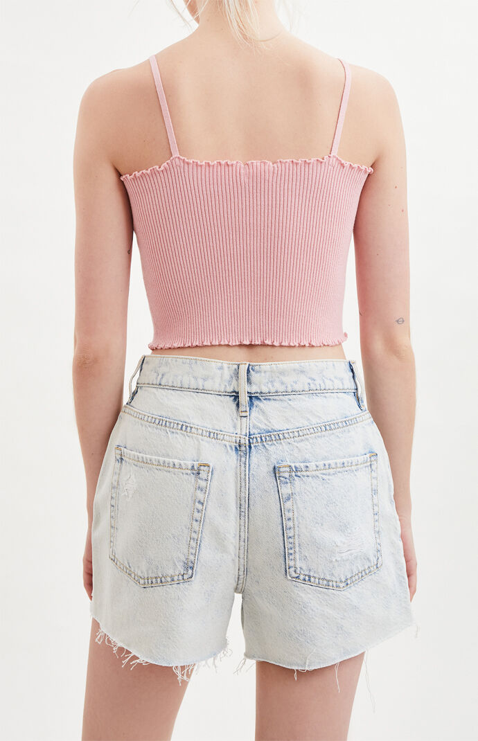 Capri Blue Denim High Rise Icon Shorts