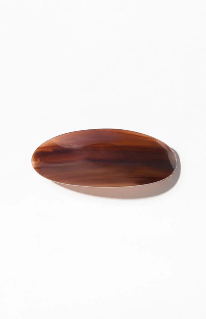 John Galt Brown Oval Hair Barrette