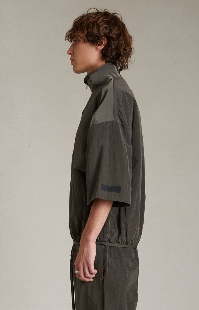 Fear of God Essentials Ink Crinkle Nylon Half Zip Mock Neck