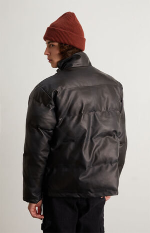 x Night Lab Faux Leather Puffer Jacket image number 3