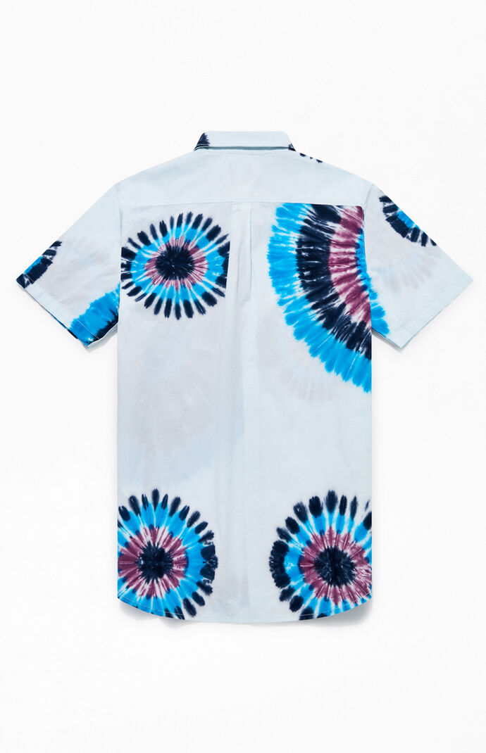 Tie-Dyed Short Sleeve Button Up Shirt