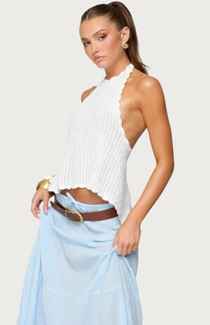 Ivey Backless Crochet Halter Top image number 2