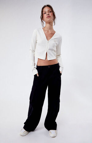 Classics Ribbed Long Sleeve V-Neck Top image number 4