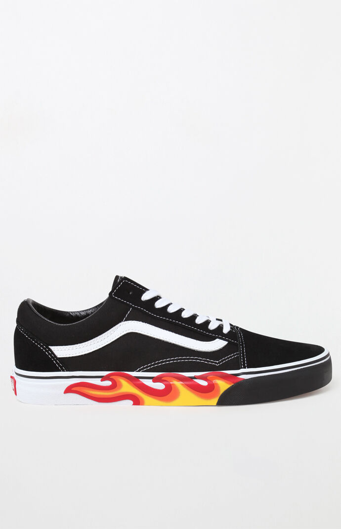 vans with flames on sole