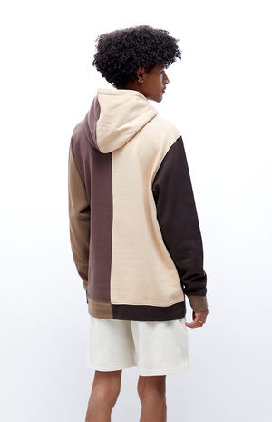 Brown Color Block Hoodie image number 4