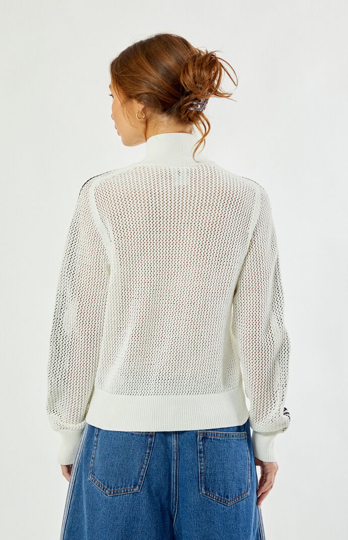 adidas Off White Crochet Track Jacket | Pacsun