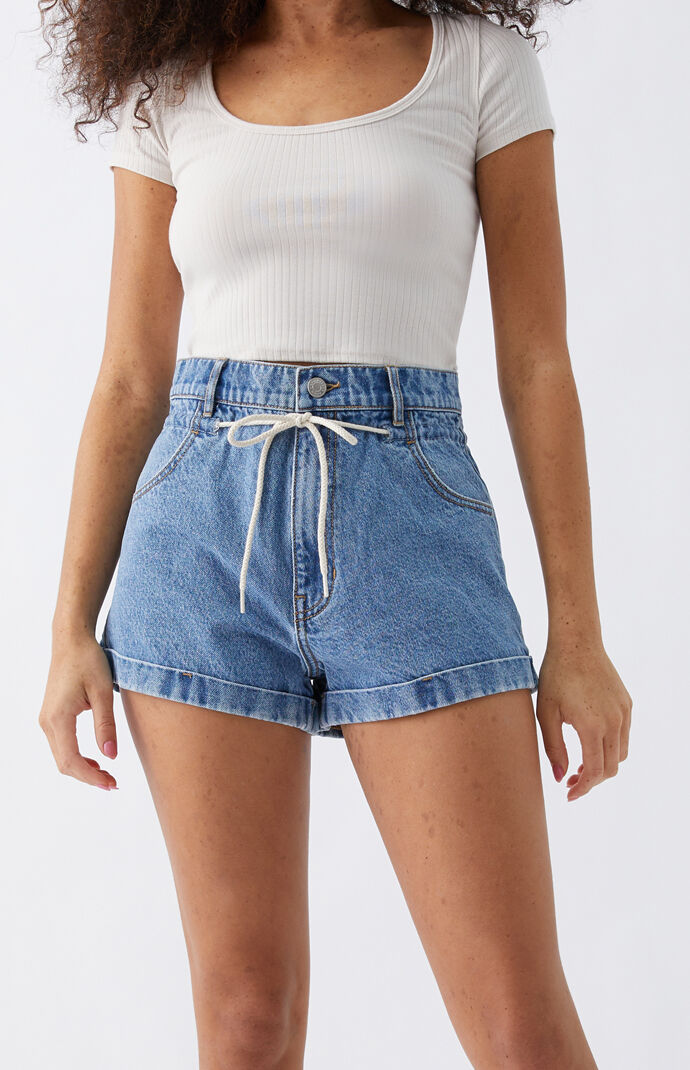 Shoe Blue Denim Mom Shorts