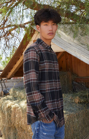 Black & Tan Classic Long Sleeve Plaid Shirt image number 2