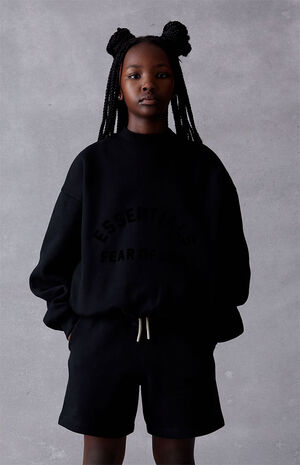 Essentials Jet Black Sweat Shorts image number 2