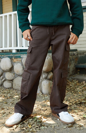Stretch Brown E-Waist Porter Baggy Cargo Pants image number 2
