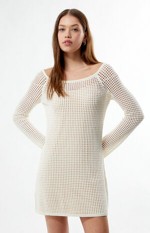 Elena Crochet Boat Neck Mini Dress image number 3