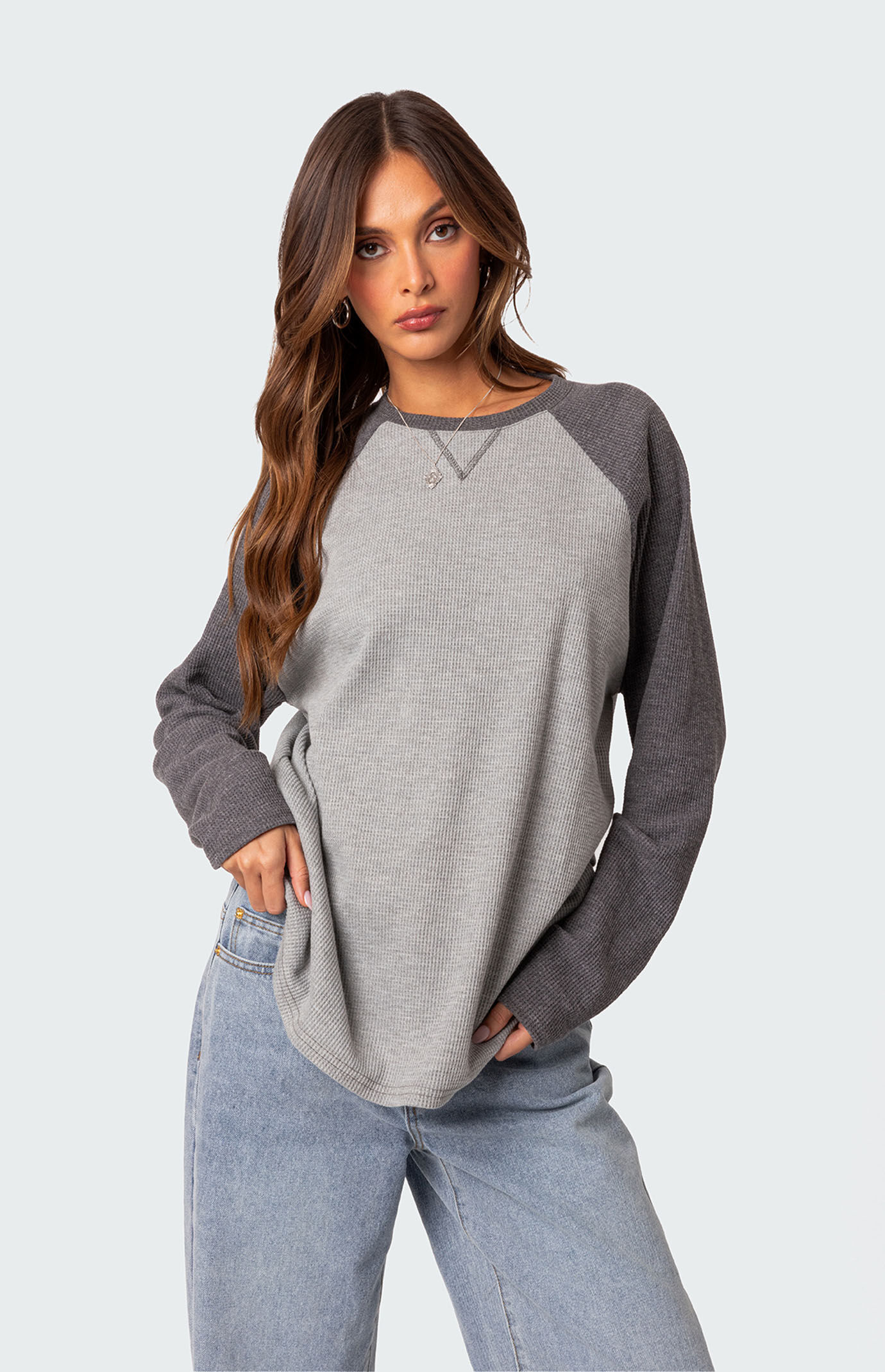 Edikted Me Time Oversized Waffle Top | PacSun