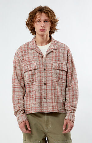 Woven Cropped Flannel Shirt image number 1