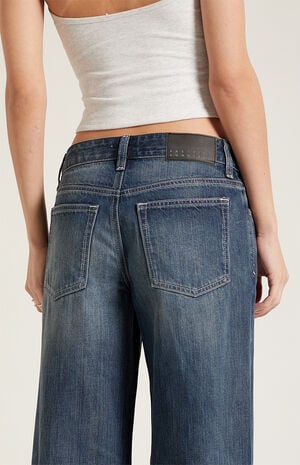 Casey Low Rise Baggy Jeans Contrast Stitch Dark Blue image number 5