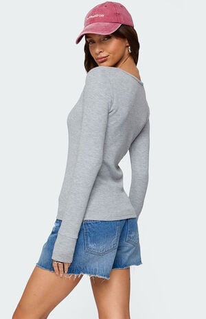 Helaine Waffle Henley T-Shirt image number 5