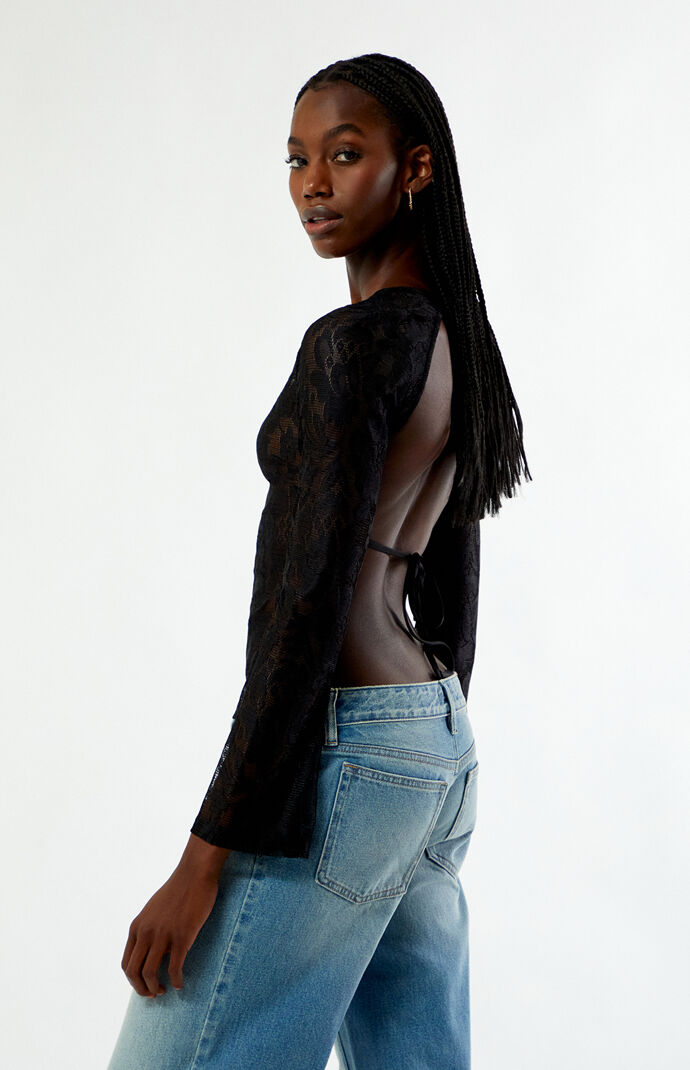 Your Favorite Bethany Open Back Lace Long Sleeve Top | Pacsun Your Favorite Bethany Open Back Lace Long Sleeve Top | Pacsun