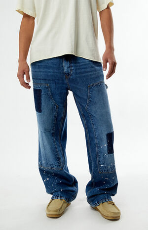 Medium Blue Paneled Carpenter Jeans image number 2