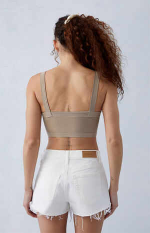 Eco Stretch White '70s Cutoff Denim Shorts image number 3