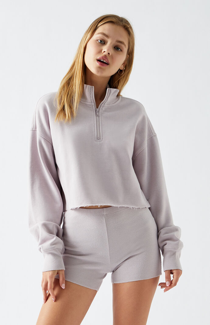 Laguna Cropped Half-Zip Sweatshirt