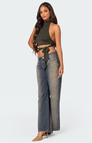 Hamlin Wrap Tie Crop Top image number 5