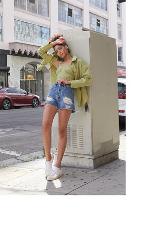 Long Sleeve Side Slit Button Down Shirt Long Sleeve Side Slit Button Down Shirt image number null