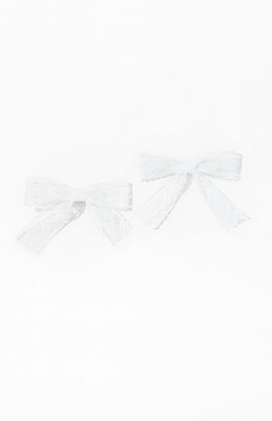 2 Pack Gracie Lace Bow Clips image number 1