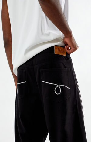 Zigzag Stitch Baggy Trousers image number 4