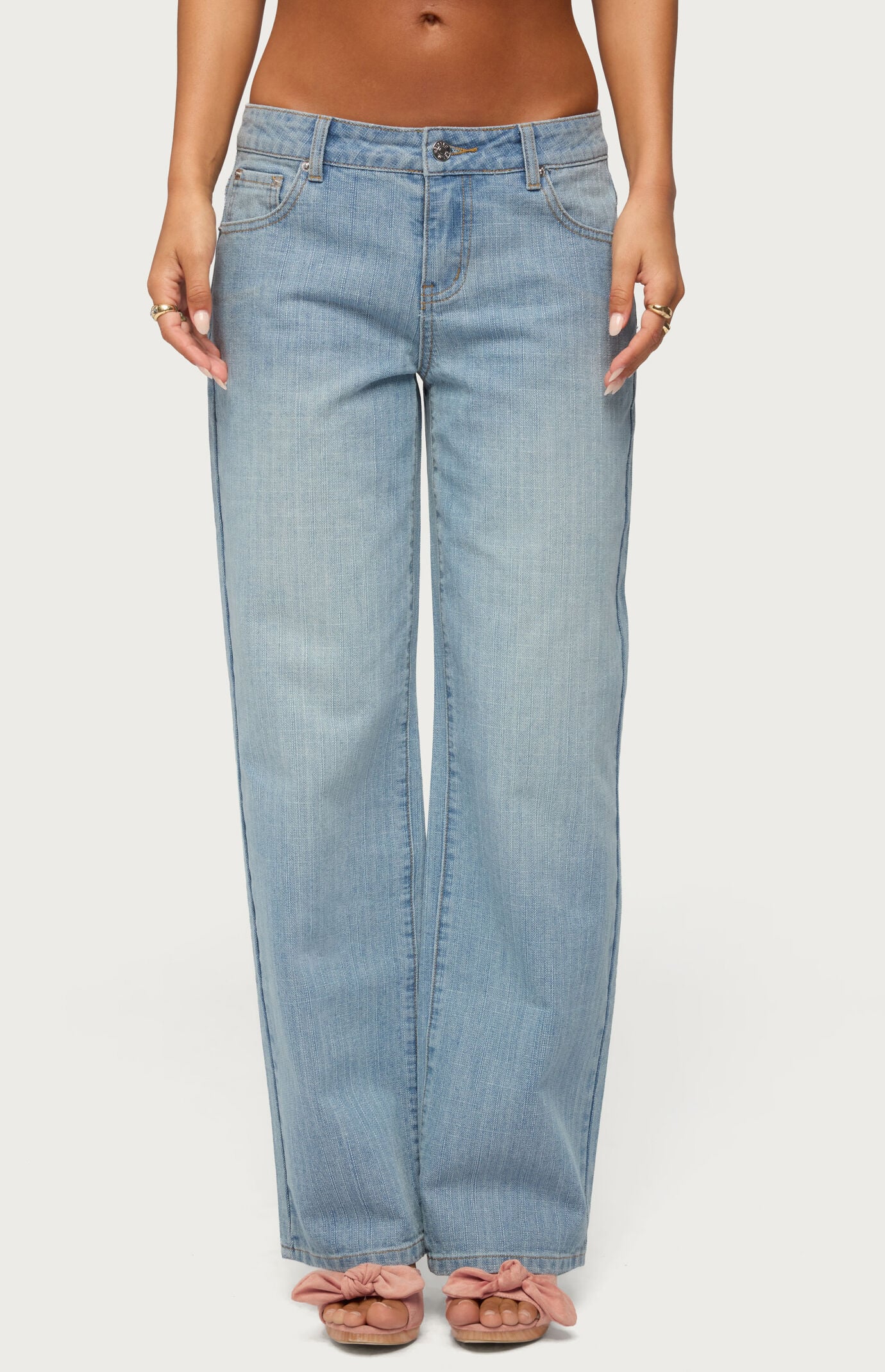 Edikted Cresida Low Rise Straight Leg Jeans