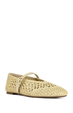 Women's Kalenna Beige Woven Ballet Flats image number 2