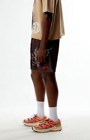 Brown Core Mesh Basketball Shorts image number 3