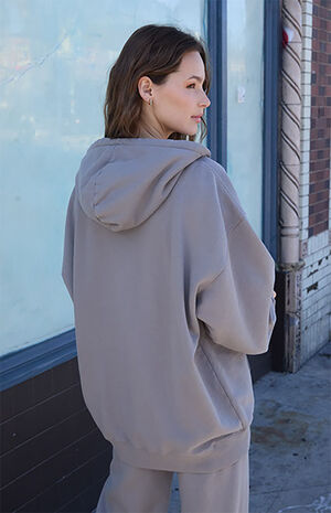 Light Gray Christy Full Zip Oversized Hoodie image number 4