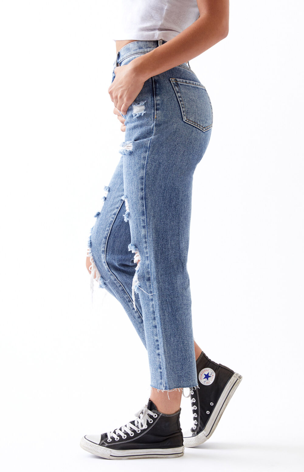 PacSun Medium High Waisted Straight Leg Jeans PacSun