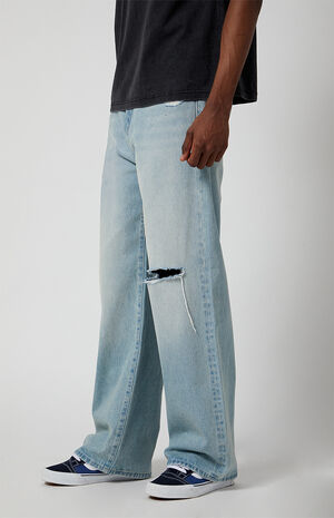 Blake Extreme Baggy Jeans Ripped Light Indigo image number 3