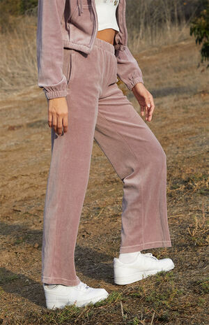 Mauve Velour Anastasia Sweatpants image number 3