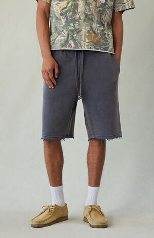 Grey Fleece Baggy Sweat Shorts image number 2