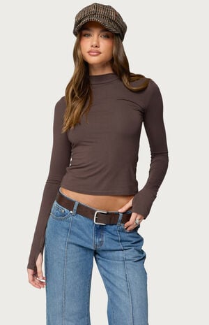 Binta Mock Neck Long Sleeve Top image number 1